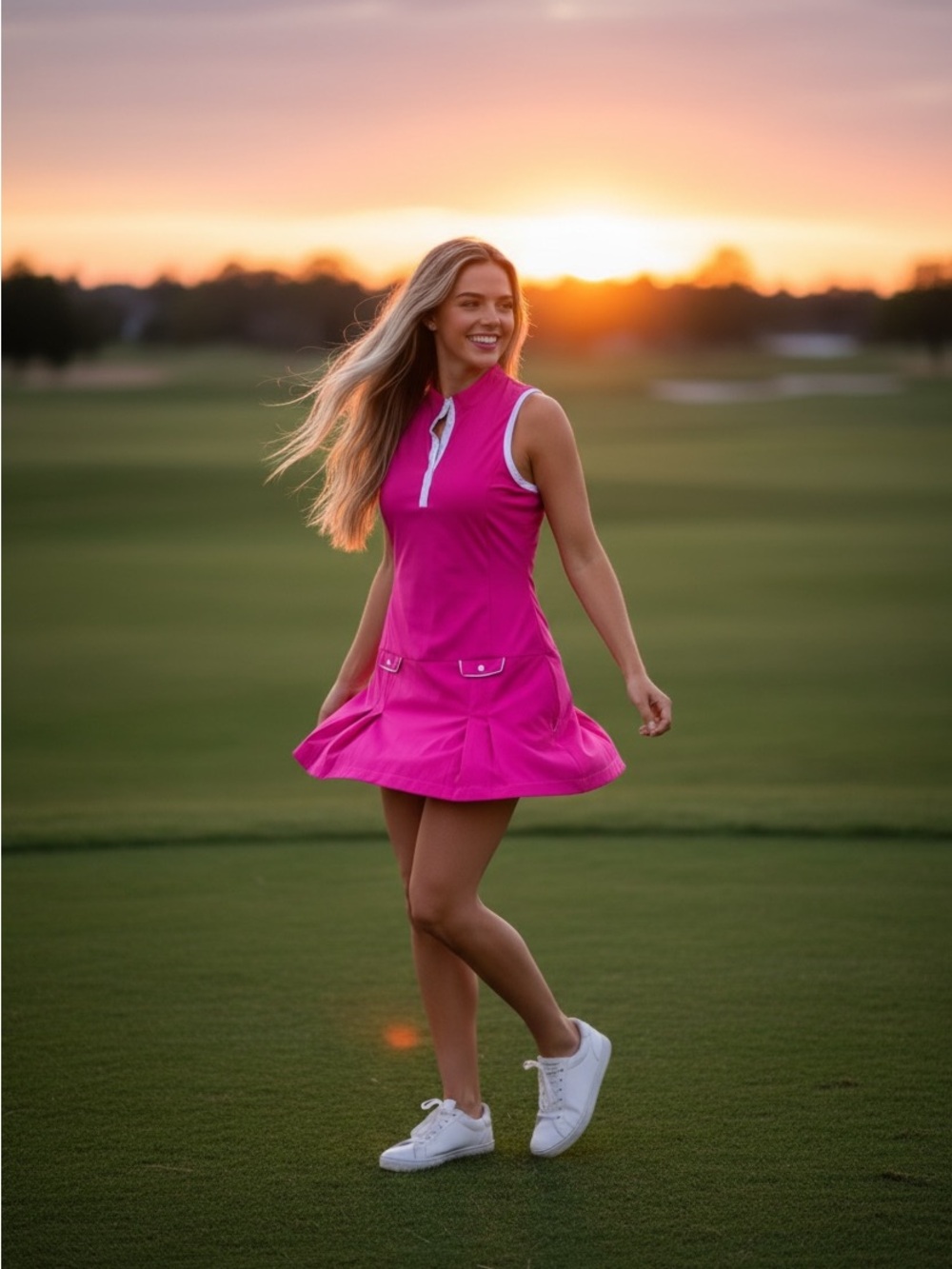 Kinona Hot Pink Athletic Tank Mini Dress